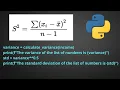 6 MATH IN PYTHON CALCULATING VARIANCE AND STANDARD DEVIATION