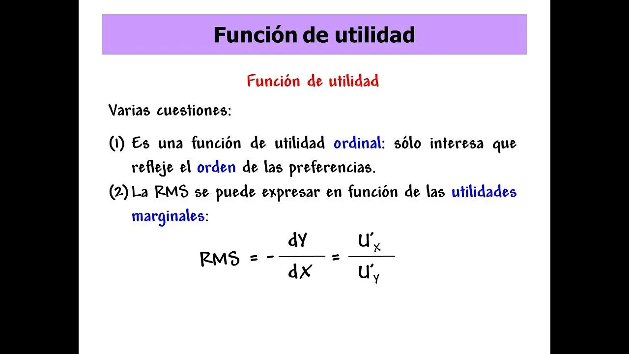 18- FUNCIÓN DE UTILIDAD | Definición | MICROECONOMIA