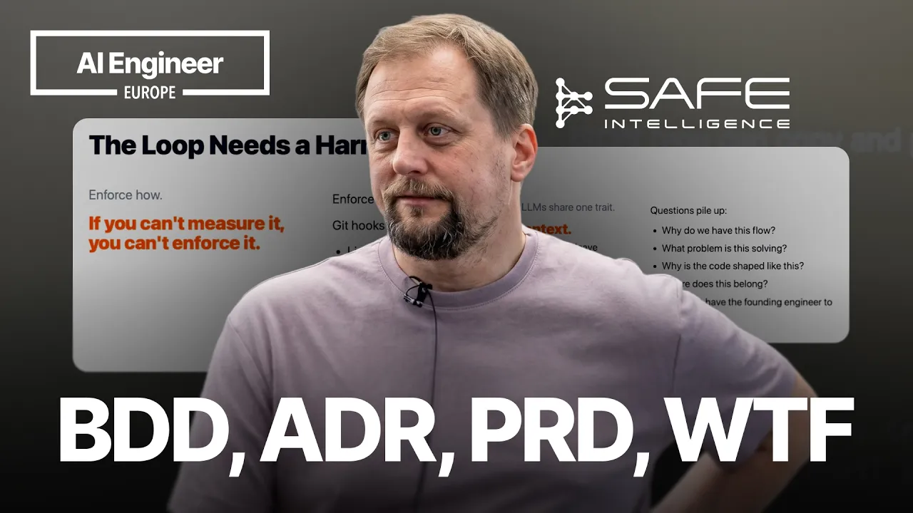 BDD, ADR, PRD, WTF: Capturing Decisions for Humans and AI Alike — Michal Cichra, Safe Intelligence: video thumbnail