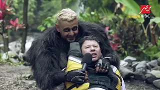 رد فعل رضا عبد العال وشتيمة بعد رؤية رامز جلال في رامز في الشلال 