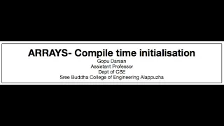 EST102 2D ARRAY INITIALISATION