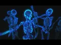 Halloween Skeleton Dance - 8 Hours of Electric Blue Neon Party Background in 4K