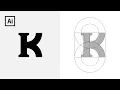 Geometric Logo Design K Letter Logo Adobe illustrator Logo Design Tutorial