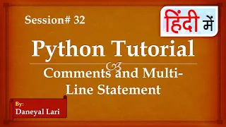 Comments and Multi-Line statements in Python Python Tutorial in Hindi
