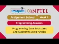 CODE Programming Data Structures And Algorithms Using Python Week 4 NPTEL ANSWERS 2024