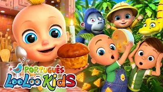 Quem pegou o biscoito? Vamos Fazer Cupcakes - Lá na Selva - Desenho para Bebês | LooLoo Kids Brasil