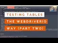 Testing Tables the WebdriverIO Way Part 2 of 2