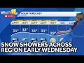 Light snow showers possible early Wednesday