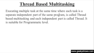 295 Thread based multitasking in Java Programming Hindi
