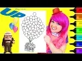 Coloring Disney Pixar Up House Balloons Coloring Page Prismacolor Markers KiMMi THE CLOWN