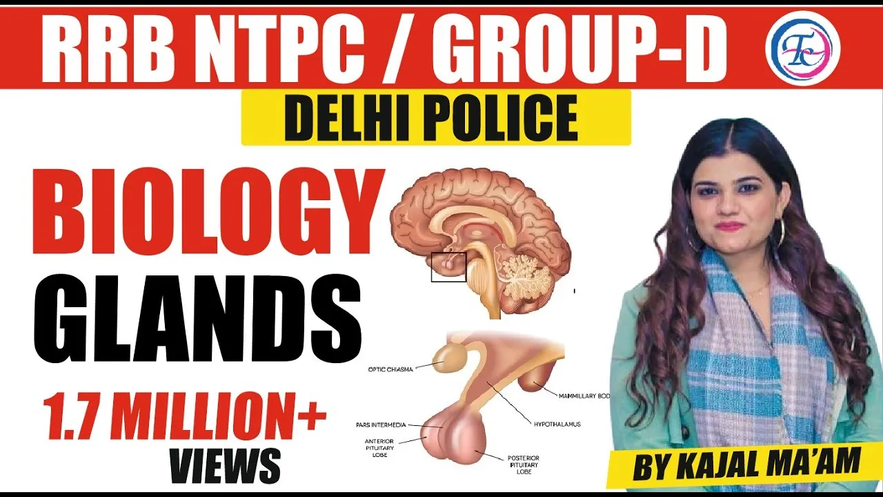 BIOLOGY | Glands (ग्रंथिया) Part -3 | RRB NTPC,Group -D| By Kajal Ma'am#ntpccbt2#ntpccbt2science