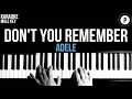 Download Lagu Adele - Don't You Remember Karaoke Slower Acoustic Piano Instrumental Lyrics MALE / HIGHER KEY