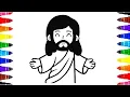 Jesus Christ Drawing Painting Coloring Pages for Preschool kids and toddlers