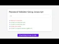 How to Build a Password Validator with HTML CSS and JavaScript Beginner-Friendly Tutorial