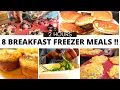 Batch Cook 8 Quick Breakfast Freezer Meals in 2 hours Cook once eat all MONTH
