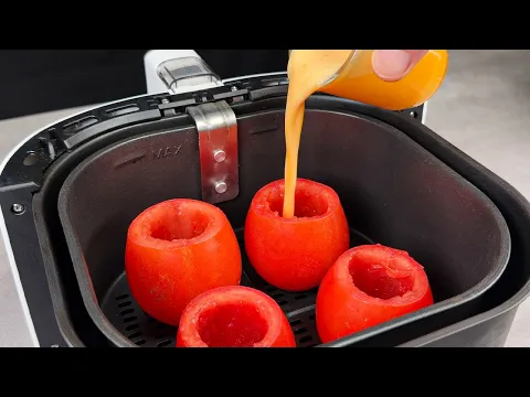 Just Put an Egg Inside Tomato and You Will Be Amazed! Air Fryer Breakfast Recipe!