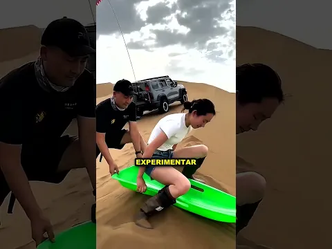 🛝 Ela enfrenta o imenso escorregador no deserto