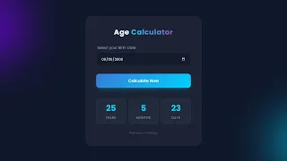 JavaScript Date Object Project - Create Age Calculator Full Tutorial for Beginners