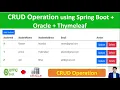 CRUD Operation using Spring Boot with Oracle database Thymeleaf