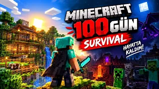 Minecraft'ta SURVİVAL 100 Gün Hayatta Kaldım (İlk Oynayışım)
