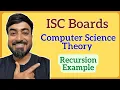 ISC Class 12 Computer Science Recursion Example in Java 2016 Question 3 Solved