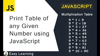 How to Print Table of any Given Number using JavaScript