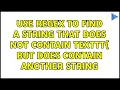 Use regex to find a string that does not contain texttt but does contain another string