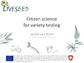 How can citizen science be applied for cost-efficient organic variety testing in Europe