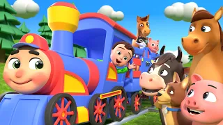 All Aboard! Choo Choo Train with Cute Animals! 🚂 | Lalafun Nursery Rhymes & Kids Songs