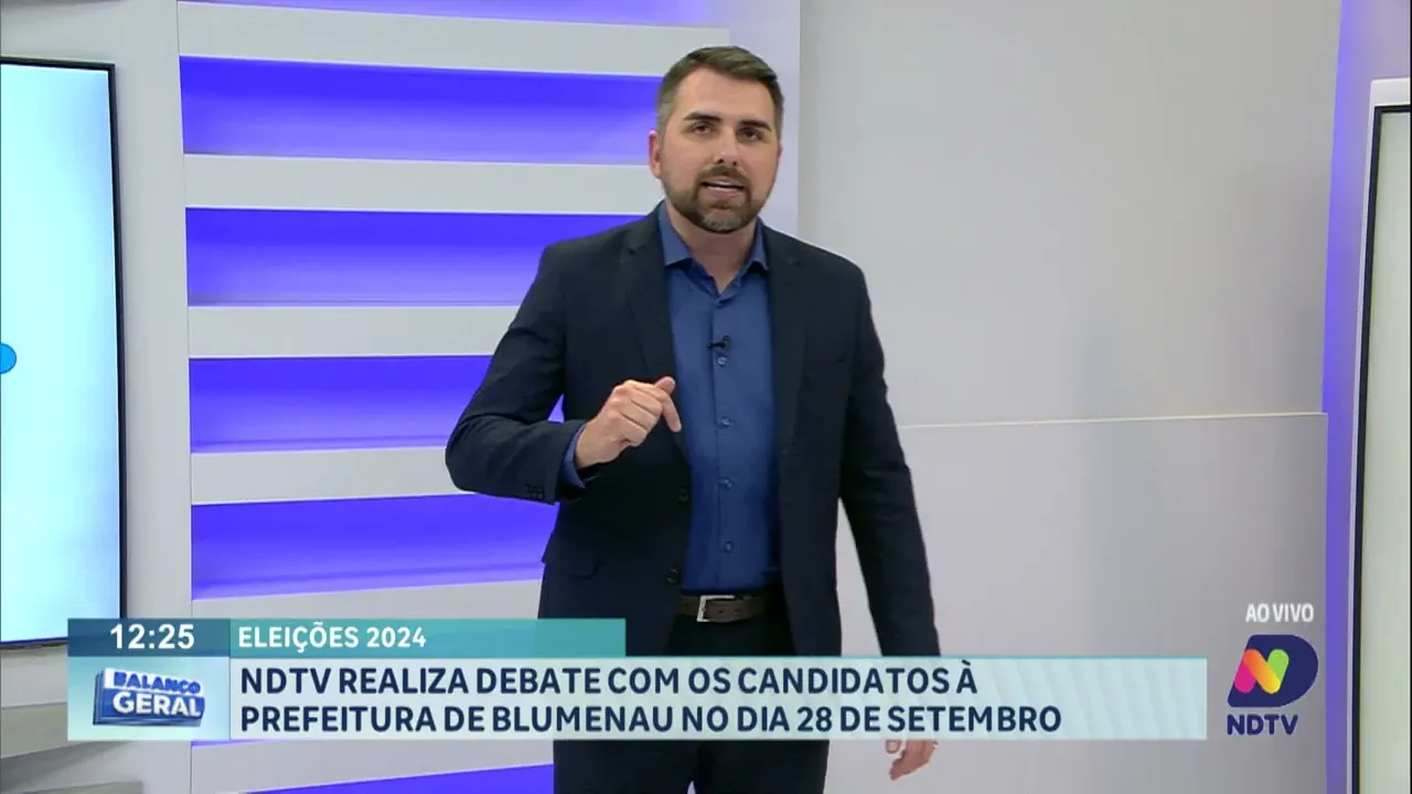 NDTV realiza debate com os candidatos à Prefeitura de Blumenau no dia 28 de setembro