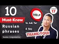 Lesson 17 10 Russian Phrases for HELP THANK YOU Russian Comprehensive