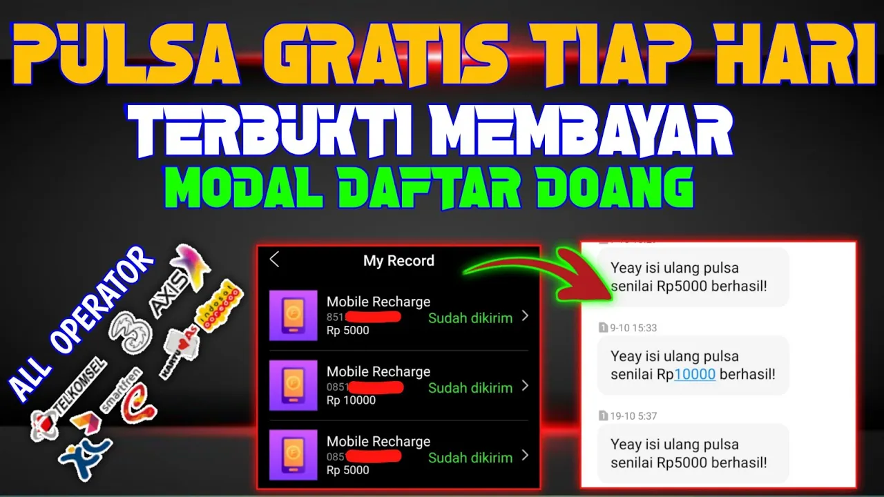 KODE DAPAT PULSA GRATIS, 100.000 SETIAP HARI - CARA DAPAT PULSA GRATIS 100000 | APK PENGHASIL PULSA