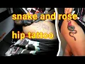 snake and rose hip tattoo by emao clemen