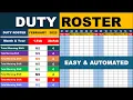 How to Create a Duty Roster Shift Schedule in Excel Easy Automated Method