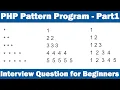 PHP Pattern Program - Part1 Interview Question for Beginners