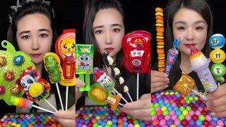 Asmr colorful candy toys and giant pops create the sweet mukbang #mukbang #eating #candy