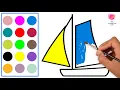 Coloring Beautiful Yacht For Children Coloring Pages For Kids Mari Mewarna Kapal Layar
