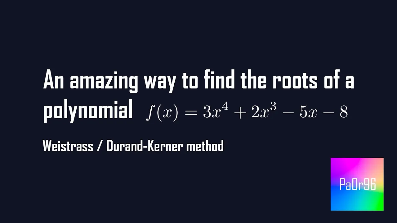An amazing way to find the roots of a polynomial #SoME1