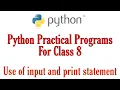 Python Practical Programs for Class 8 Part 1