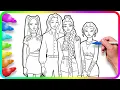 Satisfying Coloring - Zoey Mira Rumi Celine characters KPop Demon Hunters Coloring Pages