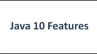 Java 10 Features
