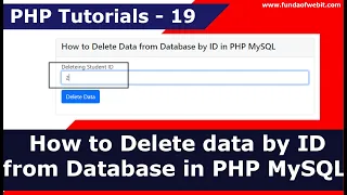 How to delete data from database by ID in PHP MySQL PHP Tutorials - 19