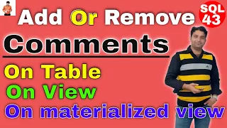 Add or Remove Comments on Table columns and View Columns in Oracle