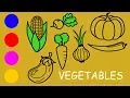 Learn Colors with Draw vegetables Coloring Pages for Childrens 2017