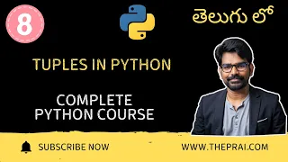Tuples in Python Explained in Telugu Python Tutorial - 8 Complete Python Course in Telugu