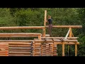 Download Lagu Building My Dream LOG CABIN - Finishing Walls \u0026 Roof Purlins on My New Remote Property | EP21