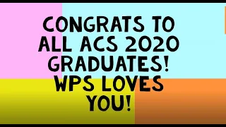 Graduation 2020 Message from WPS
