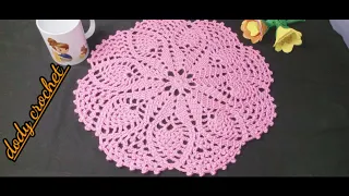 Easy Circular Crochet Doily With Pineapple Stitch With Detailed Explanation For Beginners 