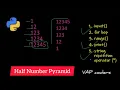 Half Number Pyramid in Python Simple Pattern Program for Beginners 1 to 5