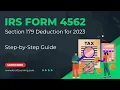 IRS Form 4562 Depreciation Amortization - Claim Section 179 Expense Step-by-Step Guide